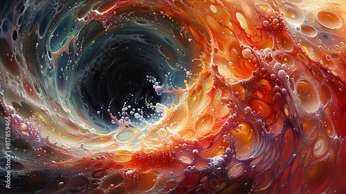 Bold abstract vortex, dynamic colors and swirling patterns with a sense of movement photo
