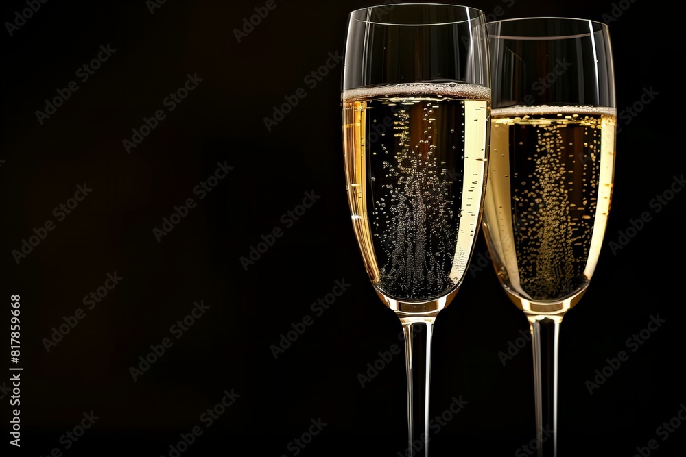 Two glasses of champagne sitting beside each other Two glasses of champagne sitting beside each other