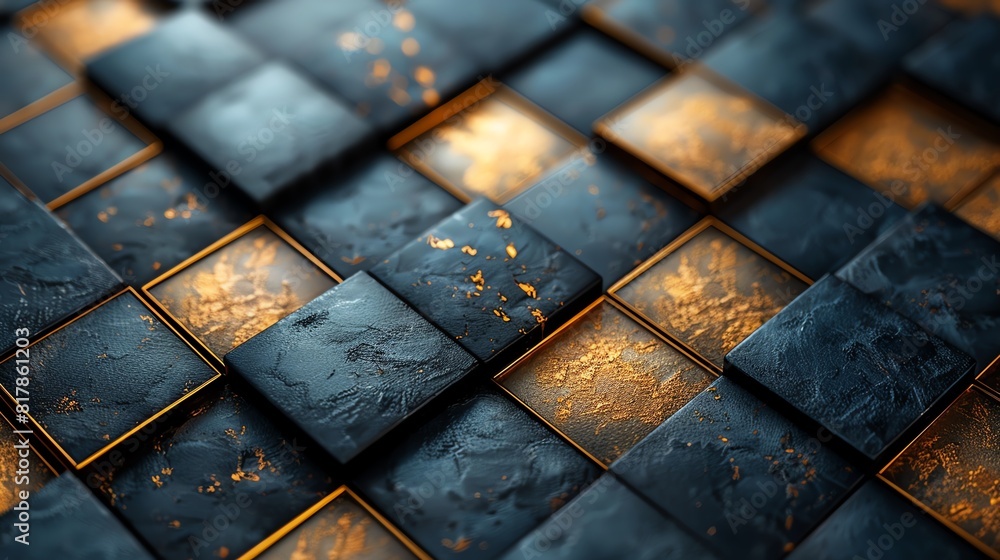 Elegant geometric pattern, gold lines and dark background with a luxurious aesthetic