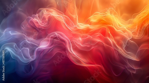 Ethereal abstract light beams, vibrant colors and soft, glowing lines with a mystical feel