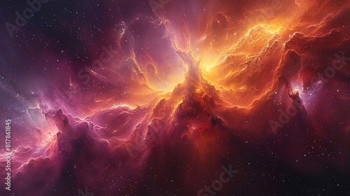 Ethereal abstract nebula, deep space colors and swirling clouds creating a cosmic visual photo