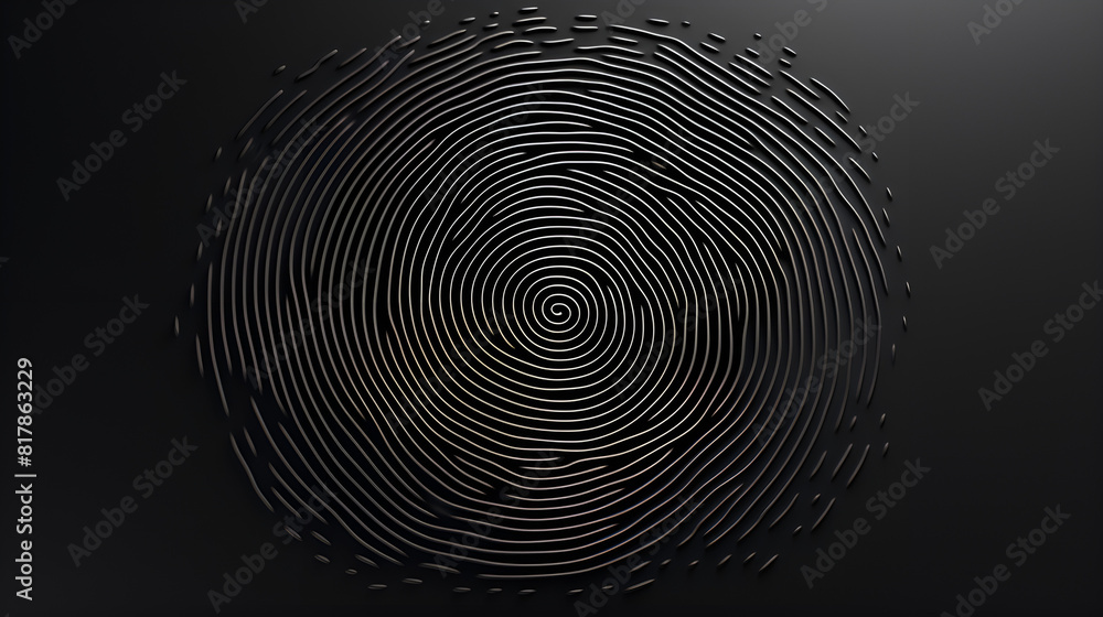 Black fingerprint made with ink on white background Black fingerprint made with ink on white background