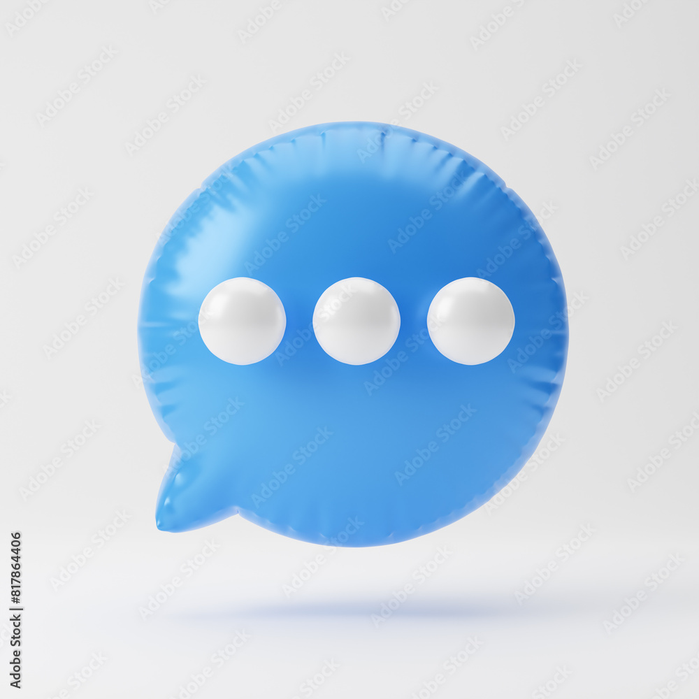 Inflated message icon isolated over white background. 3D rendering. Inflated message icon isolated over white background. 3D rendering.