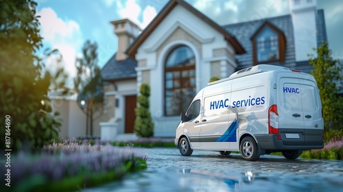 Professional HVAC service concept featuring a technician performing maintenance on a residential heating, ventilation, and air conditioning system, ensuring optimal performance and energy efficiency.
