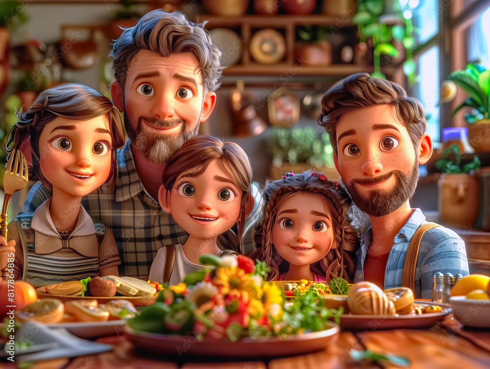 Two man with family gathers around a table filled with various dishes, enjoying a meal together ,The warm and cozy atmosphere is highlighted by the soft lighting and rustic decor. Two man with family gathers around a table filled with various dishes, enjoying a meal together ,The warm and cozy atmosphere is highlighted by the soft lighting and rustic decor.