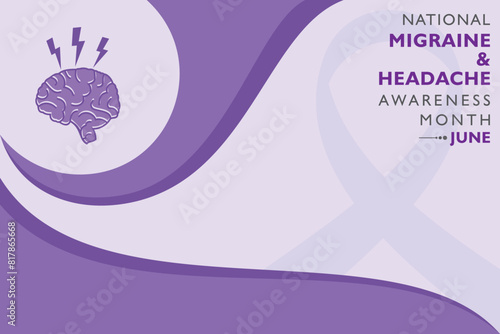 Vector Illustration of National Migraine and Headache awareness month Awareness Month observed in June every year