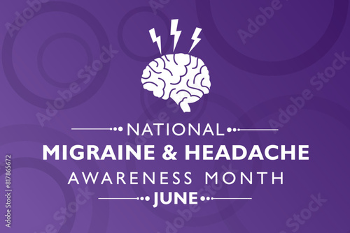 Vector Illustration of National Migraine and Headache awareness month Awareness Month observed in June every year