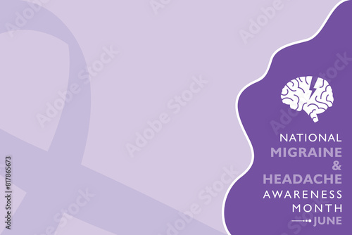 Vector Illustration of National Migraine and Headache awareness month Awareness Month observed in June every year