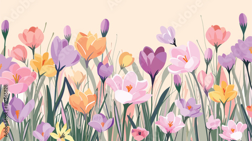 Floral card design delicate spring flowers. Summer fi