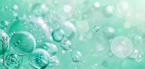 Wallpaper Mural Holographic mint bubbles on shimmering background. Torontodigital.ca