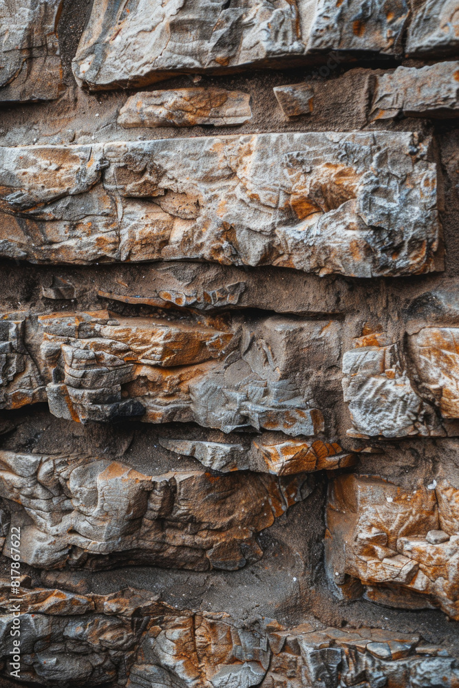 A close-up of a piece of rough-hewn stone, showcasing its natural texture and rugged beauty. A close-up of a piece of rough-hewn stone, showcasing its natural texture and rugged beauty.