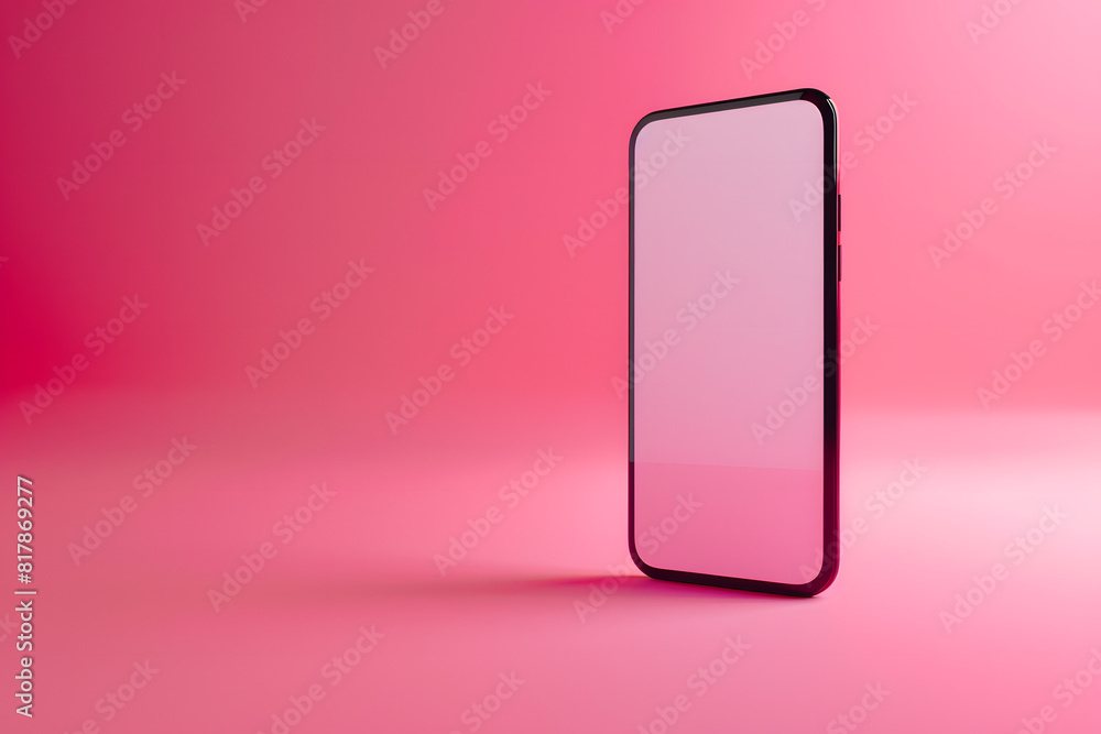 A vibrant mockup of a blank smartphone screen A vibrant mockup of a blank smartphone screen