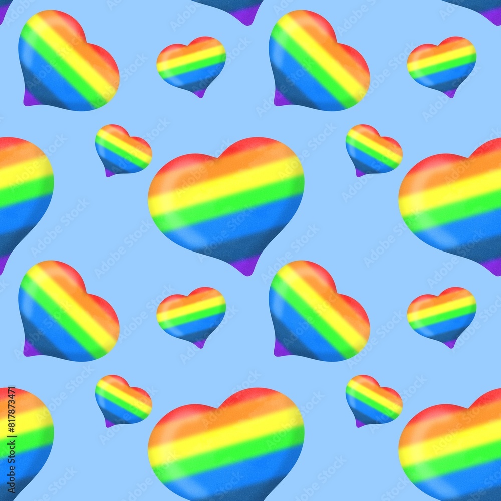 Obraz premium seamless pattern with rainbow heart