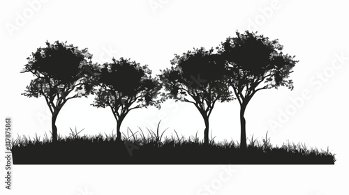 Silhouette trees icon stock vector illustration desig