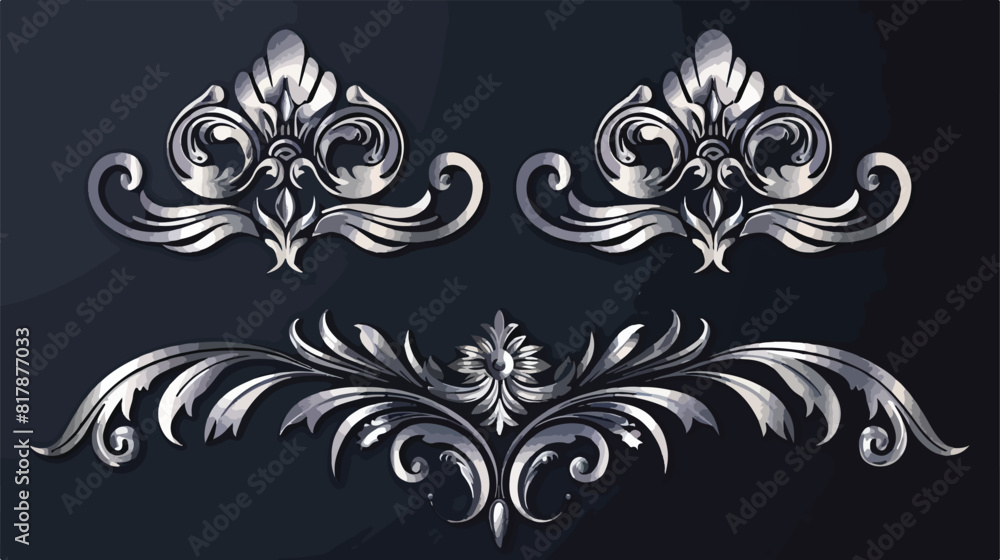Silver pointed decorative ornament line design
