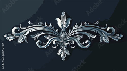 Silver pointed decorative ornament line design