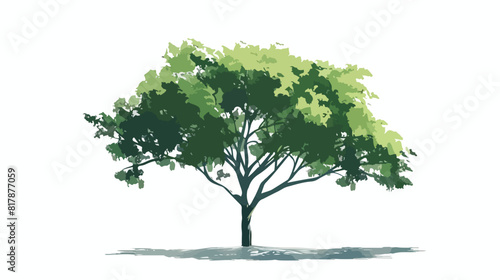 Simple illustration of tree isolated on white background