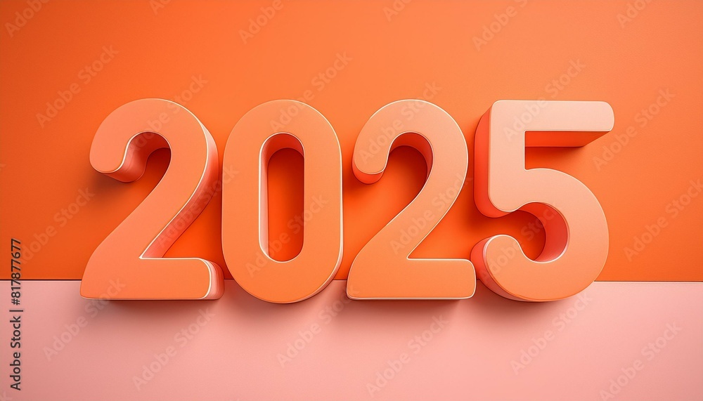 Welcoming 2025: Vibrant Coral Orange 3D Numbers and New Year Greetings Welcoming 2025: Vibrant Coral Orange 3D Numbers and New Year Greetings