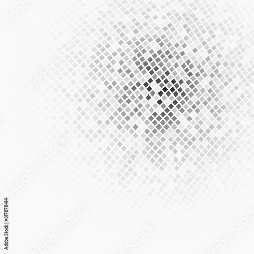 Semitone checkered background. Disappearing and appearance gradient illustration consisting of rhombuses and squares.