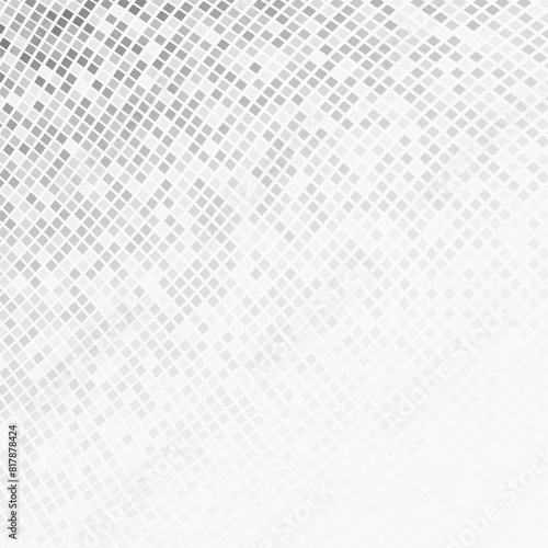 Semitone checkered background. Disappearing and appearance gradient illustration consisting of rhombuses and squares.