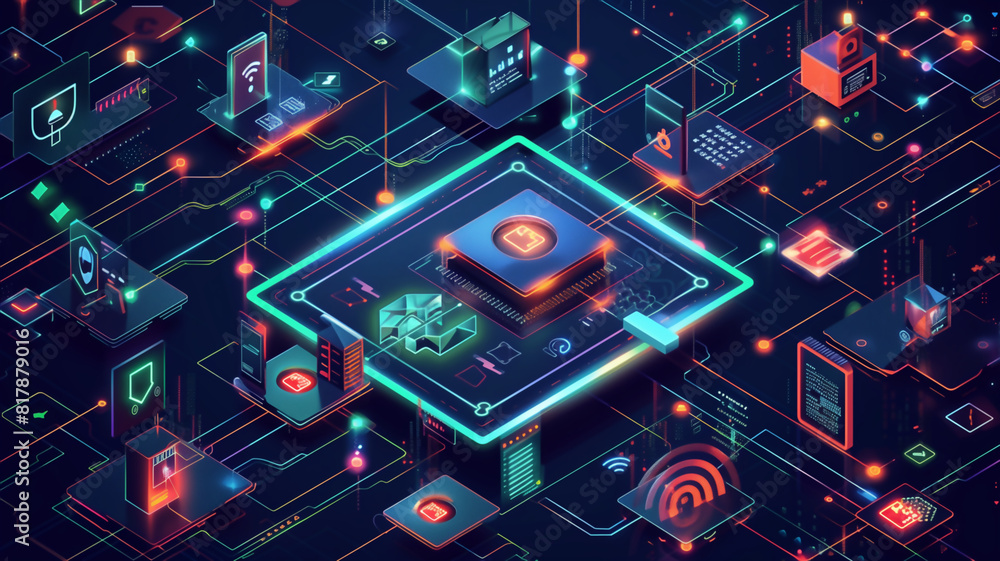Technology background with circuit: A close-up of a circuit board, the foundation of various electronic devices, filled with intricate electrical pathways Technology background with circuit: A close-up of a circuit board, the foundation of various electronic devices, filled with intricate electrical pathways