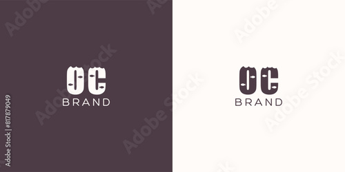 OC letters vector logo design