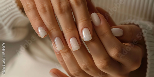 A woman s hands with long  painted nails