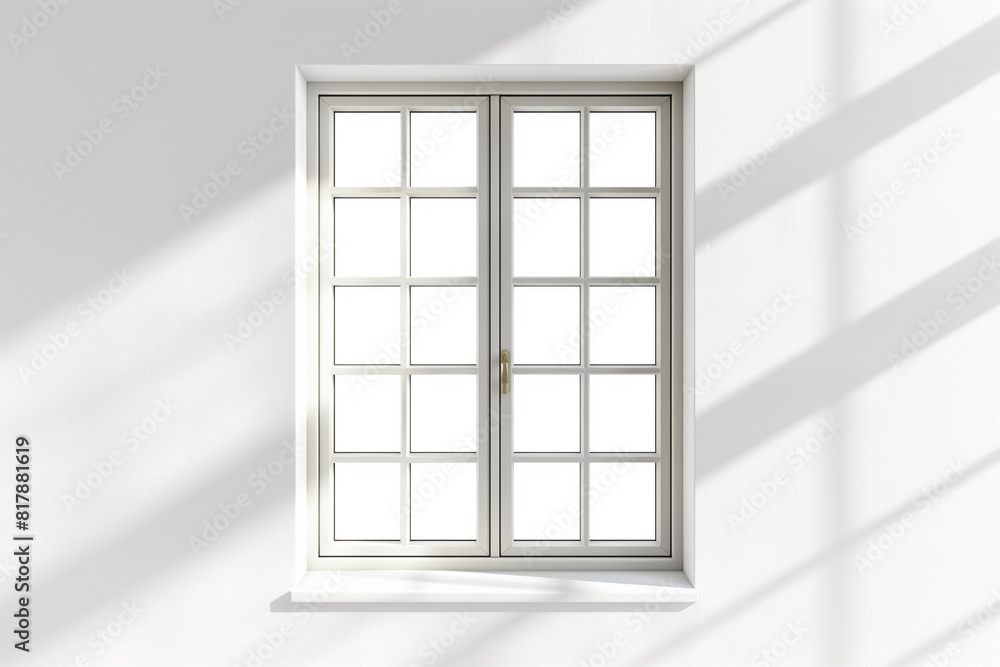 A window with white frames and a white pane A window with white frames and a white pane