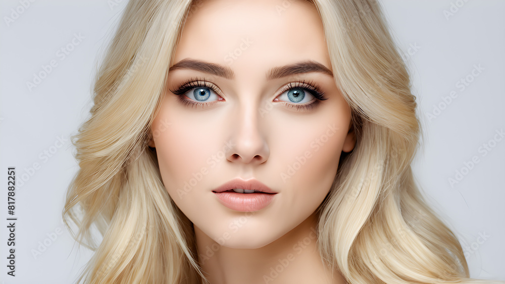 a woman with blonde hair and blue eyes a woman with blonde hair and blue eyes