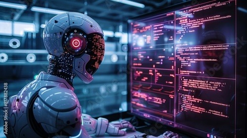  AI providing code assistance to a developer. High tech