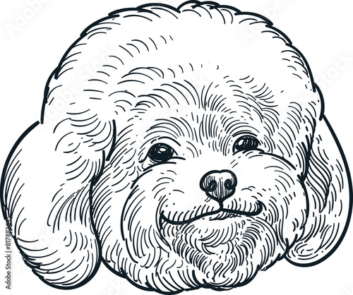 Vintage hand drawn sketch of smile doodle dog head