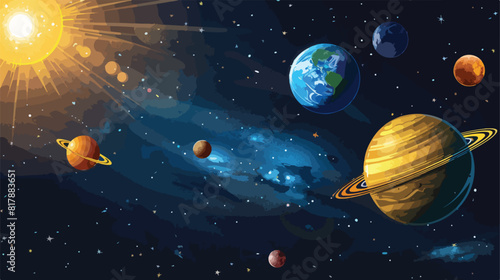 Solar system earth planet design vector illustration