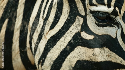 Captivating Contrast of Zebra Stripes on Textured Natural Backdrop