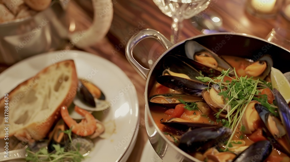 A delicate bouillabaisse seafood stew A delicate bouillabaisse seafood stew