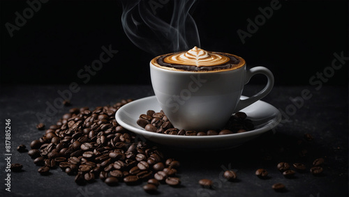 A cup of coffee that is still hot