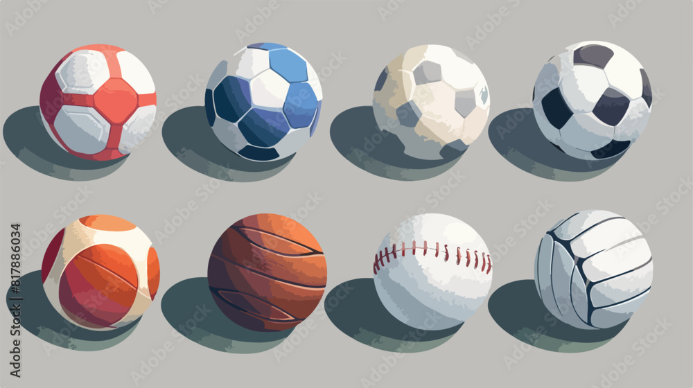 Sports balls illustration Vectot style vector design