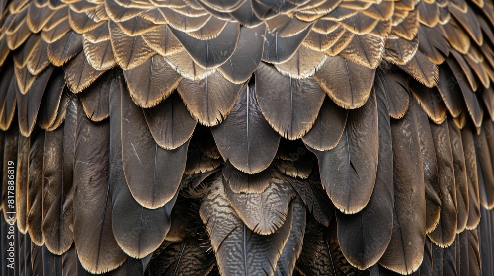 Rugged Feathers of a Majestic Bald Eagle Against Open Sky Rugged Feathers of a Majestic Bald Eagle Against Open Sky
