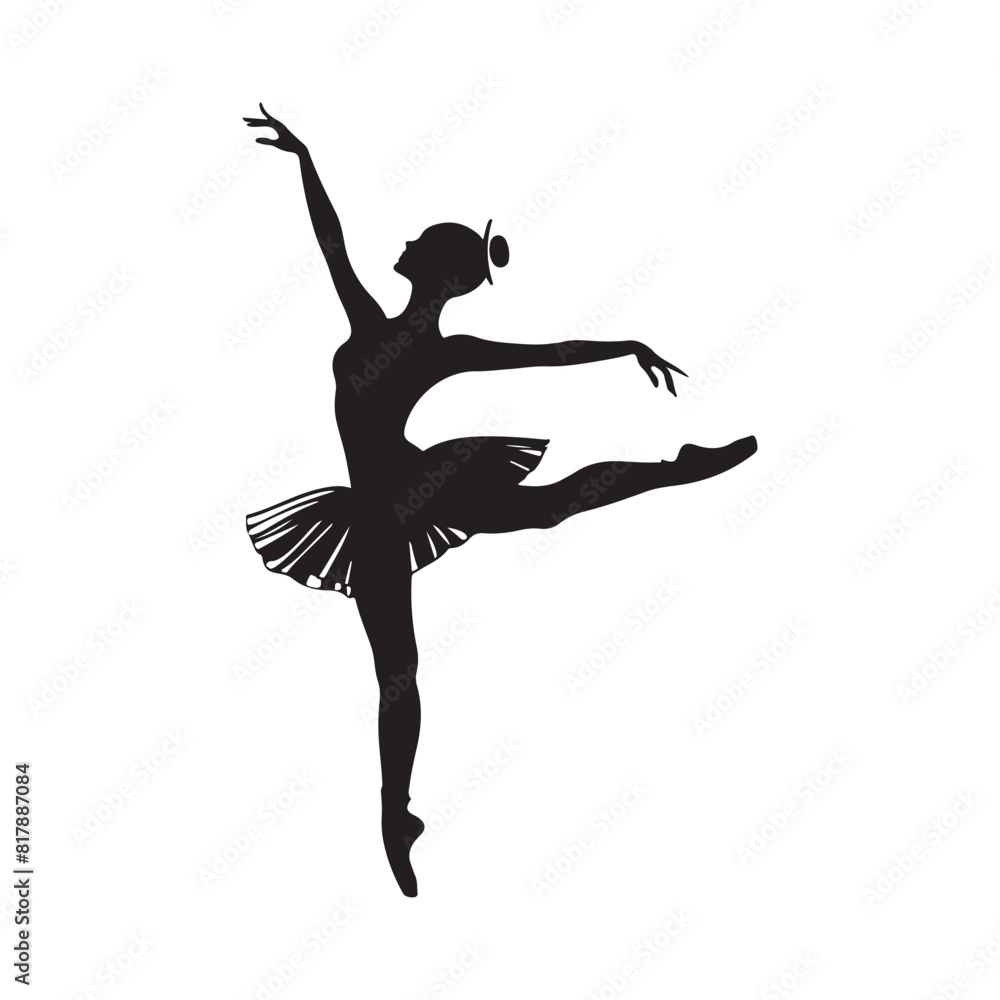 Ballerina Silhouette Vector Images on white background