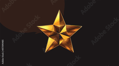 Star with five points of golden color vector illustration