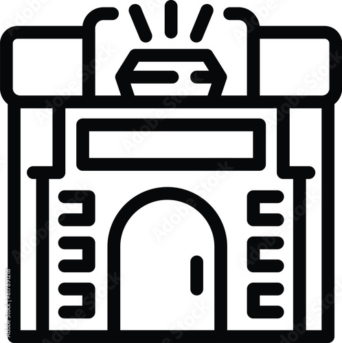 Simple outline vector of a fire station for emergency services related designs