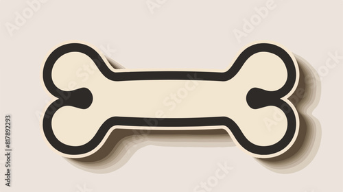 Sticker line dog bone vector illustration design vector