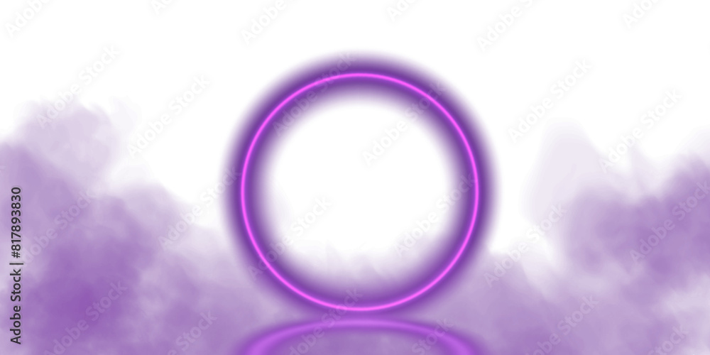 Purple magical geometric circle neon portal shrouded in light smoke. Round glowing frame. Futuristic teleporter. Light effect. Bright lights illuminate a night scene. Runway light effect. PNG. Purple magical geometric circle neon portal shrouded in light smoke. Round glowing frame. Futuristic teleporter. Light effect. Bright lights illuminate a night scene. Runway light effect. PNG.