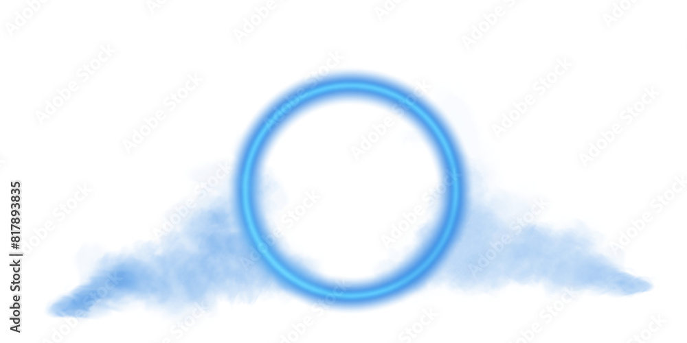 Blue magical geometric circle neon portal shrouded in light smoke. Round glowing frame. Futuristic teleporter. Light effect. Bright lights illuminate a night scene. Runway light effect. PNG.
Blue magical geometric circle neon portal shrouded in light smoke. Round glowing frame. Futuristic teleporter. Light effect. Bright lights illuminate a night scene. Runway light effect. PNG.