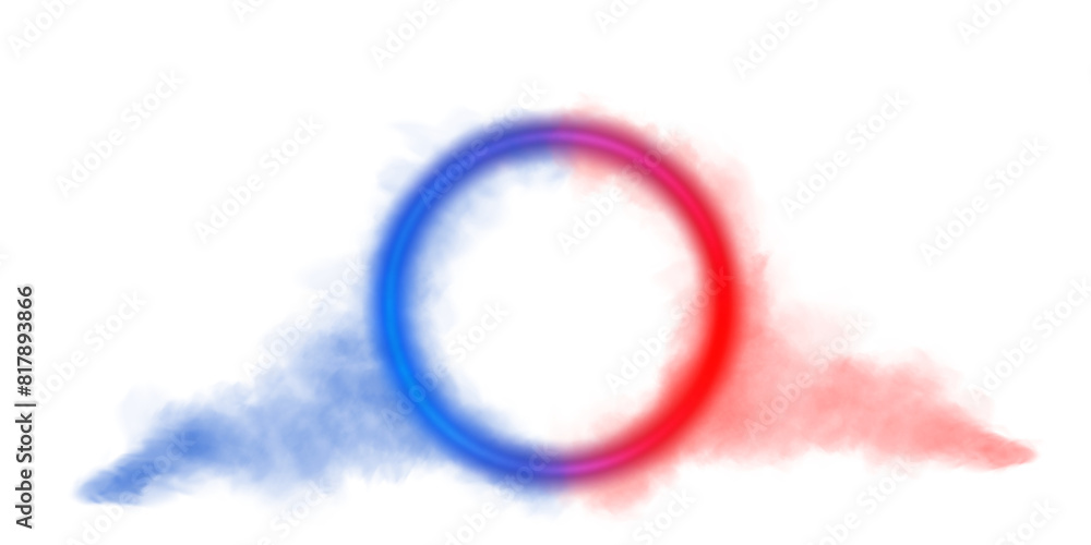 Blue and red magical geometric circle neon portal shrouded in light smoke. Round glowing frame. Futuristic teleporter. Light effect. Bright lights illuminate a night scene. Runway light effect. PNG.
Blue and red magical geometric circle neon portal shrouded in light smoke. Round glowing frame. Futuristic teleporter. Light effect. Bright lights illuminate a night scene. Runway light effect. PNG.