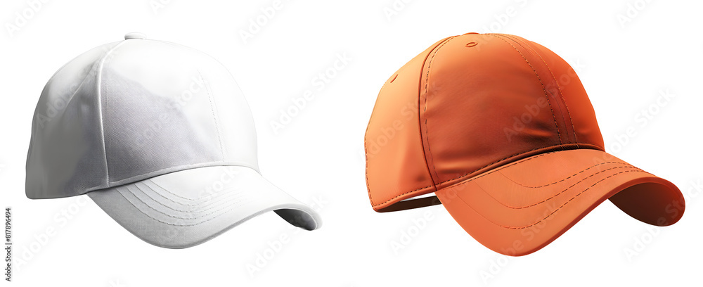 white and orange baseball cap isolated png on transparent background white and orange baseball cap isolated png on transparent background
