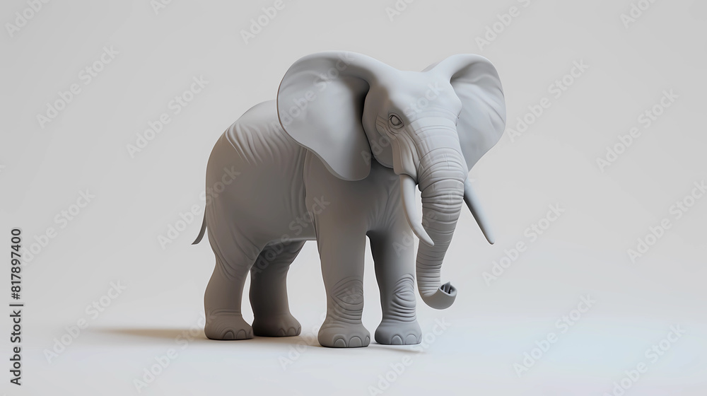 3D Render of an elephant on a white background 3D Render of an elephant on a white background