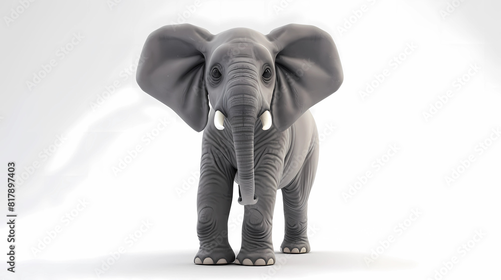 3D Render of an elephant on a white background 3D Render of an elephant on a white background
