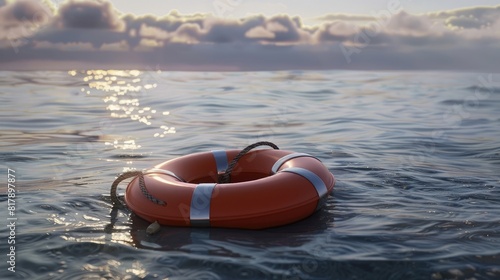 life buoy in water, Safety equipment realistic