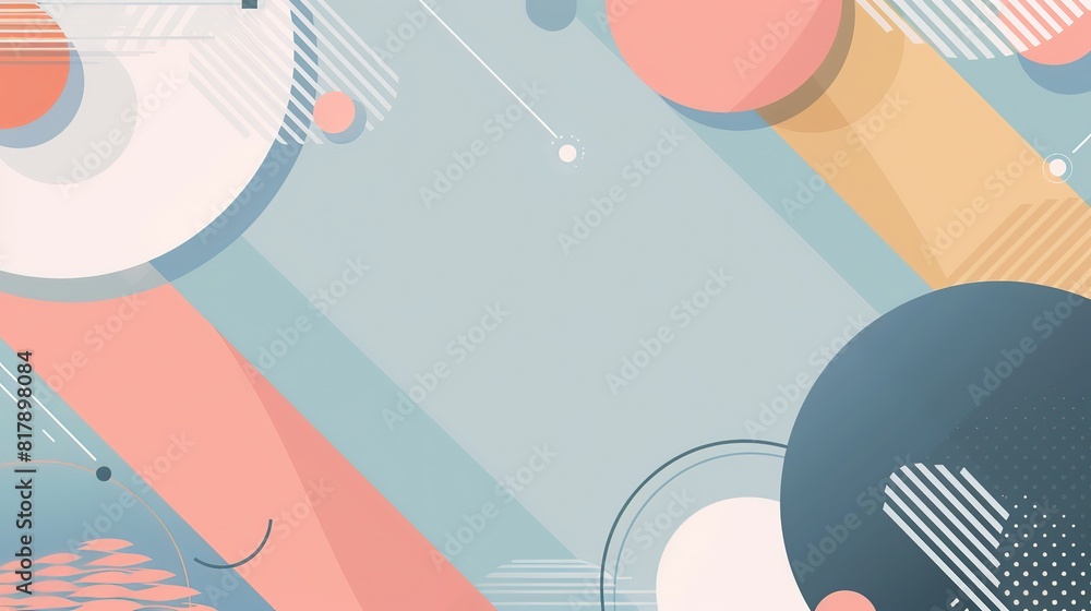 Obraz premium retro vintage abstract background geometric shape spot line, Generative Ai