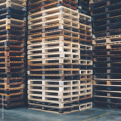 Stack of wooden pallets - 1 photo